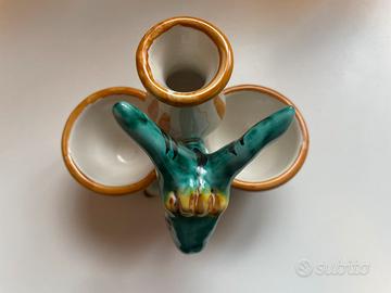 Saliera per sale e pepe ceramica Vietri da tavola
