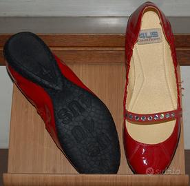PACIOTTI ballerina vernice rosso e strass nuova
