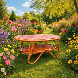 Tavolino in bambù TITO AGNOLI per BONACINA, 1960