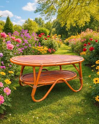 Tavolino in bambù TITO AGNOLI per BONACINA, 1960