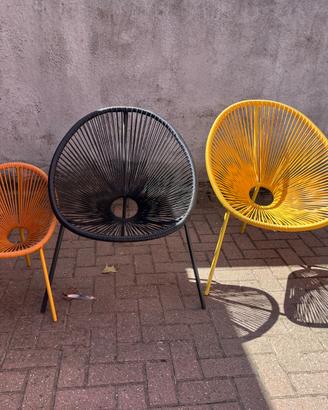 Set di 3 sedie da giardino