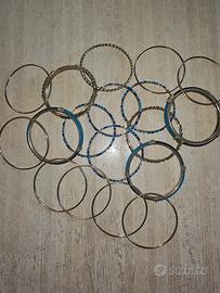 18 braccialetti in ottone azzurri e blu