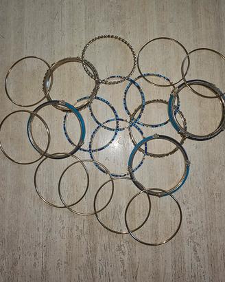 18 braccialetti in ottone azzurri e blu