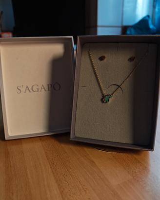 Collana elefante e orecchini cane "S'agapo"