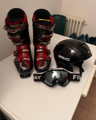 scarponi da sci salamon + casco briko