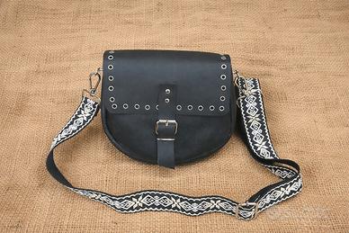 Borsa a Tracolla in Vero Cuoio fatta a mano -Nuova