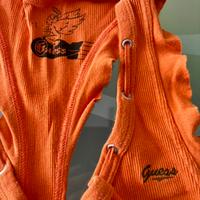 🍑 canottiera t-shirt arancione Guess tg S cotone