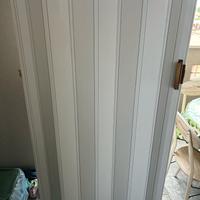 Porta a soffietto pieghevole in PVC – Bianco neutr