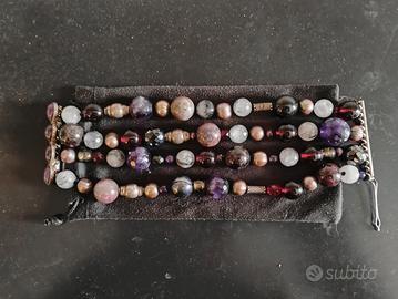 braccialetto .con pietre dure miste argento 925