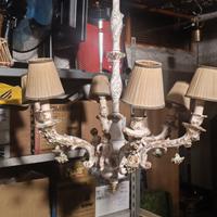 Lampadario in porcellana capodimonte 