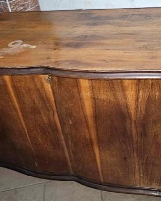 Elegante panca baule in legno stile classico