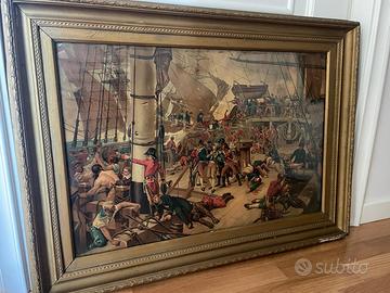 Quadro battaglia di Trafalgar con cornice