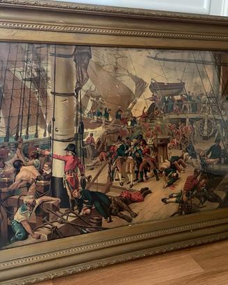 Quadro battaglia di Trafalgar con cornice