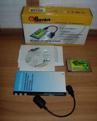 SCHEDA LAN 10-100 PCMCIA DELLA HAMLET PER NOTEBOOK