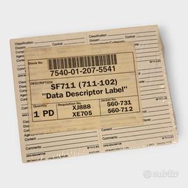 Data Descriptor Label - US Army post it notes