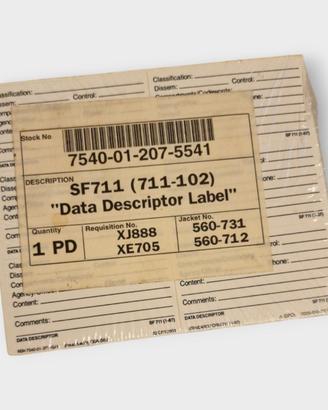 Data Descriptor Label - US Army post it notes