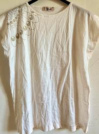 T-shirts donna giro manica filo di Scozia NUOVE