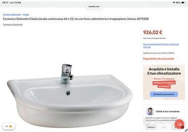 Lavandino semincasso