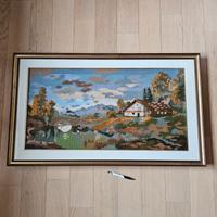 Quadro arazzo ricamato tema autunnale (97x57cm) 