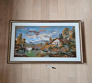Quadro arazzo ricamato tema autunnale (97x57cm) 