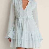 Vestito Azzurro Volant