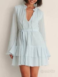 Vestito Azzurro Volant