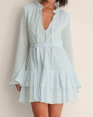 Vestito Azzurro Volant