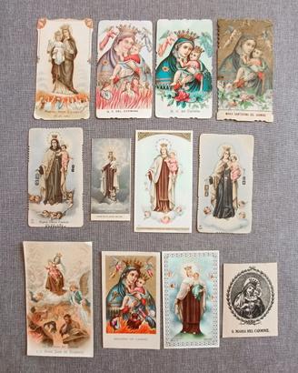 Lotto 35 immaginette sacre Madonna del Carmine