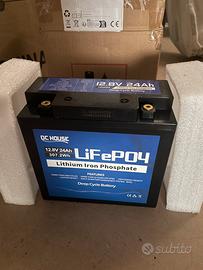 Batteria al litio 12V 24Ah LifePO4 ricaricabile