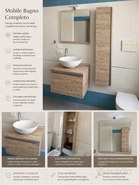 Set mobile bagno sospeso con colonna e specchio