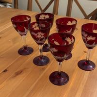 Set 6 bicchieri da vino di origine boema