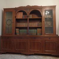 Credenza noce masso vetri a piombo come nuova