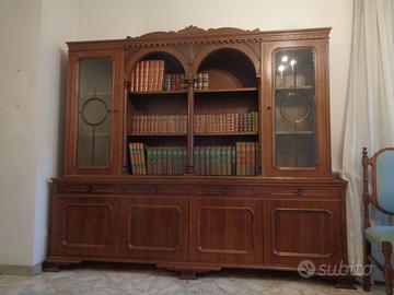 Credenza noce masso vetri a piombo come nuova