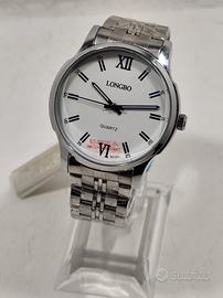 Orologio Longbo Quartz 80141 - Bianco e Acciaio
