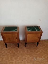 Coppia comodini vintage anni '50 legno 