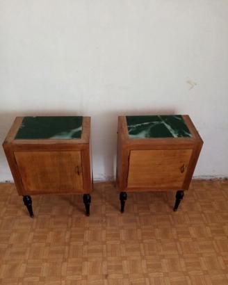Coppia comodini vintage anni '50 legno 