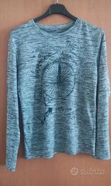 T-shirt uomo manica lunga M grigia