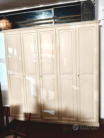 armadio 5 ante beige stile classico 