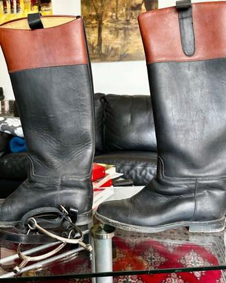 Stivali da cavallerizzo Paul con speroni in pelle