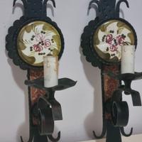Lampade applique in ferro battuto rustico 