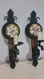 Lampade applique in ferro battuto rustico 