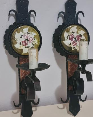 Lampade applique in ferro battuto rustico 