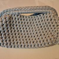 Borsa Clutch in fettuccia soft Mondial Grigio