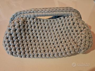 Borsa Clutch in fettuccia soft Mondial Grigio