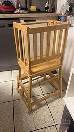 Torre Montessoriana per Bambini In Legno Naturale