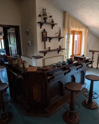Mobile bar in legno massiccio con 3 sgabelli