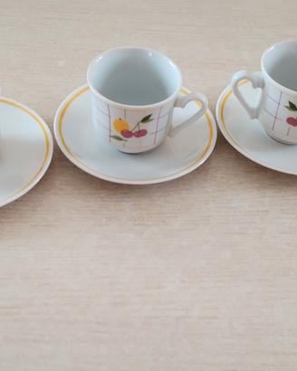 set 3 tazzine da caffè con piattini 