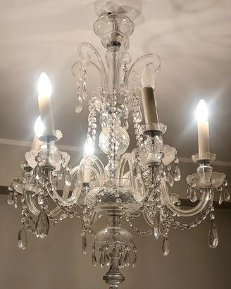 coppia lampadari in cristallo di boemia