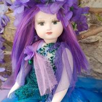 Bambola intera porcellana biscuit Fata Glicine