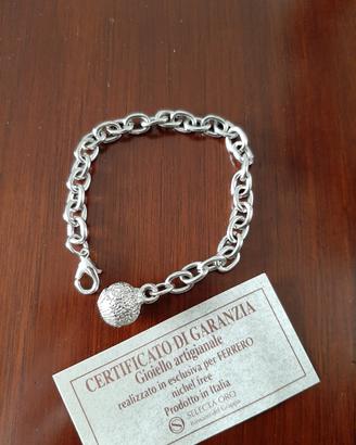 Bracciale color argento ciondolo Ferrero Rocher